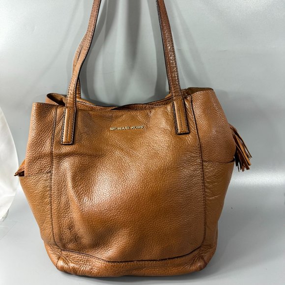Michael Kors Handbags - Michael Kors Acorn Ashbury Large Leather Tote, Tan